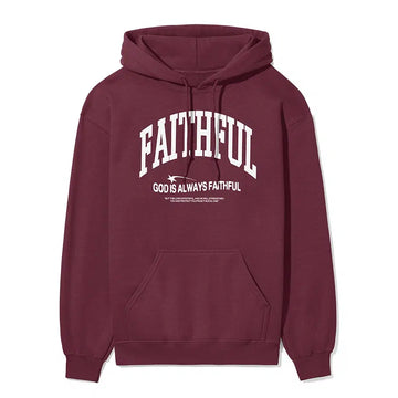God is Always Faithful Unisex Hoodie in maroon color