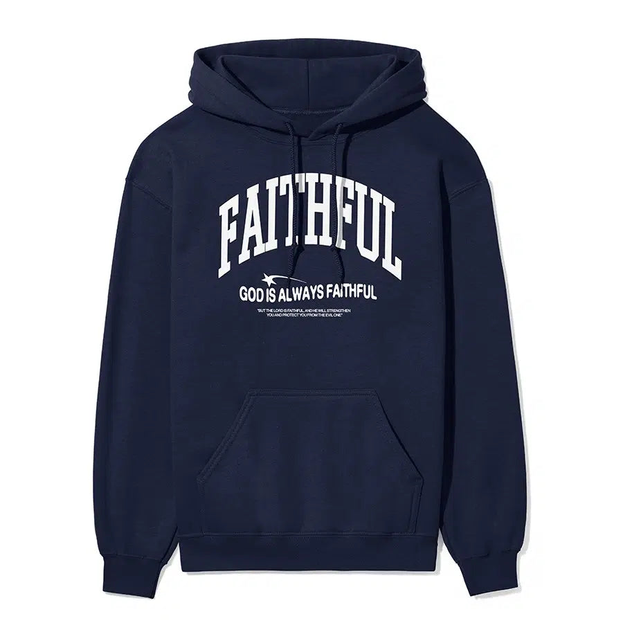 God is Always Faithful Unisex Hoodie in navy color