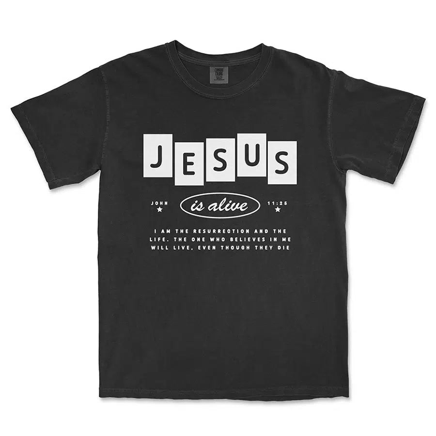 Jesus is alive unisex tee in black color