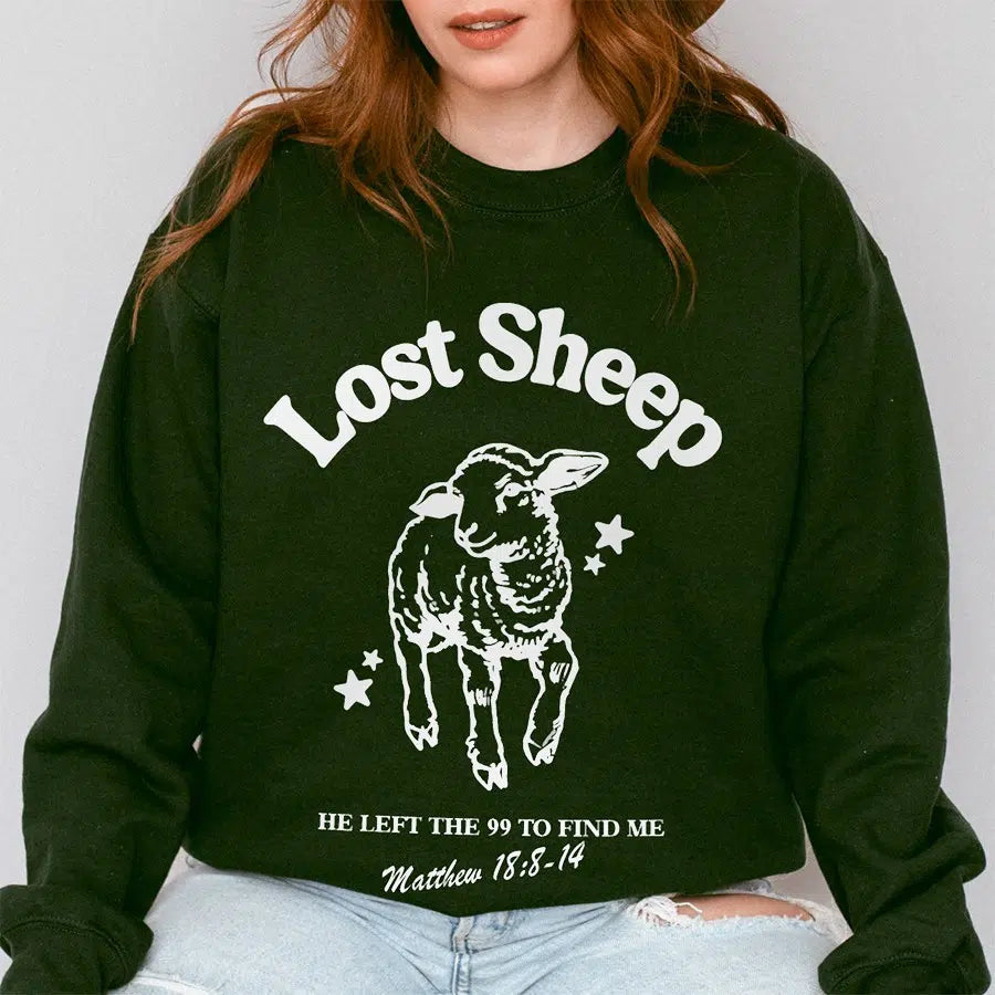 Lost Sheep Unisex Sweatshirt in forest color