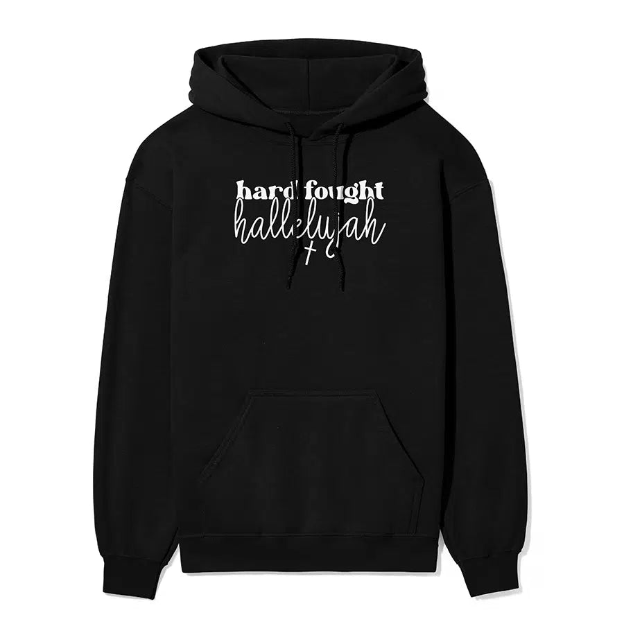 Hard Fought Hallelujah Hoodie in navy color