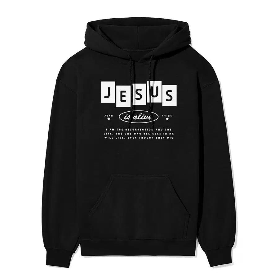 Jesus is Alive Unisex Hoodie in black color