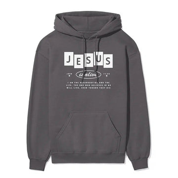 Jesus is Alive Unisex Hoodie in charcoal color