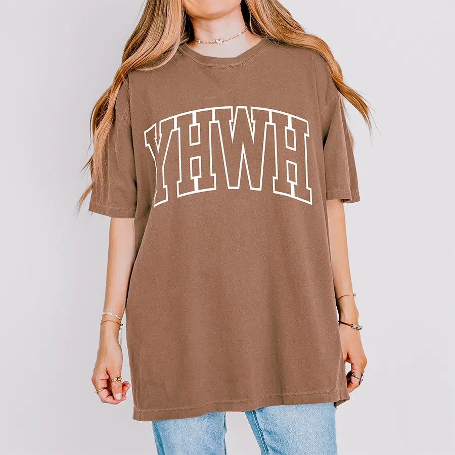 YHWH Unisex Christian Tee in Espresso color