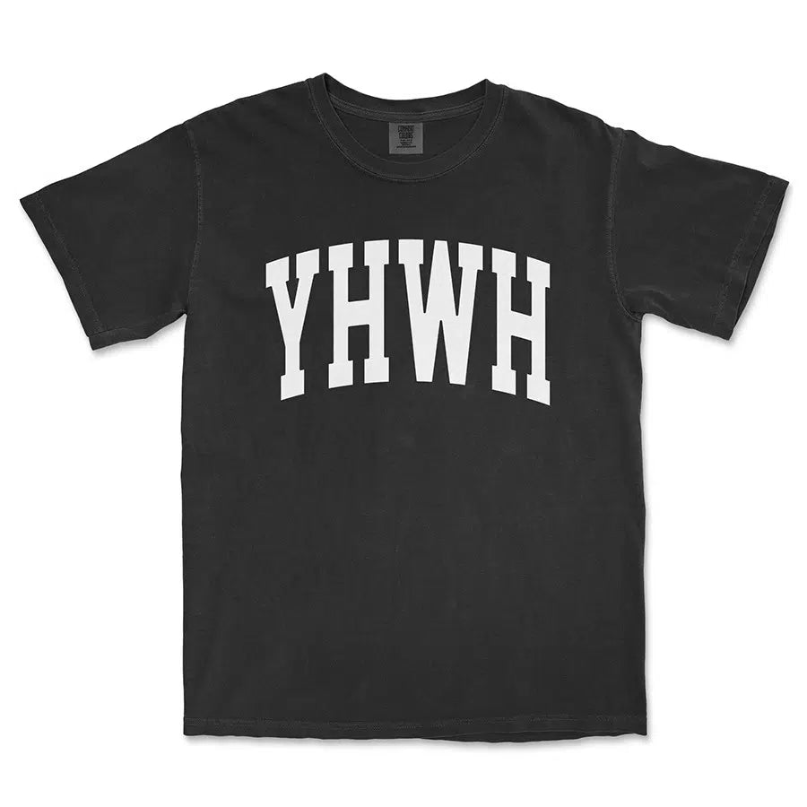 YHWH Unisex Tee in black color