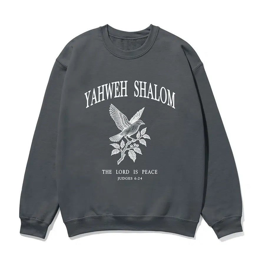 Yahweh Shalom Unisex Sweatshirt in charcoal color