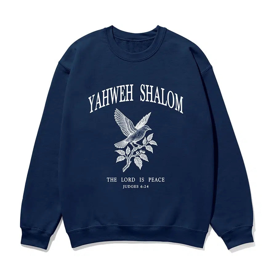 Yahweh Shalom Unisex Sweatshirt in navy color