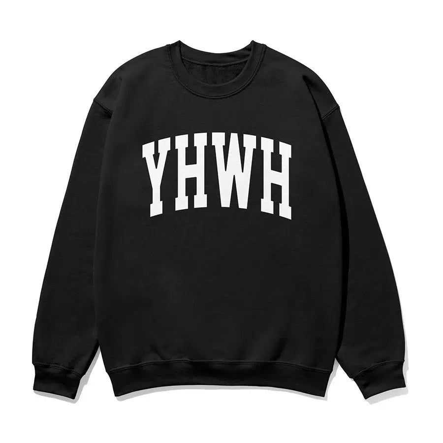 YHWH Unisex Christian sweatshirt in black color