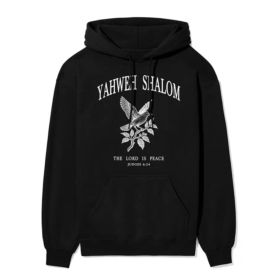 Yahweh Shalom Unisex Hoodie in black color