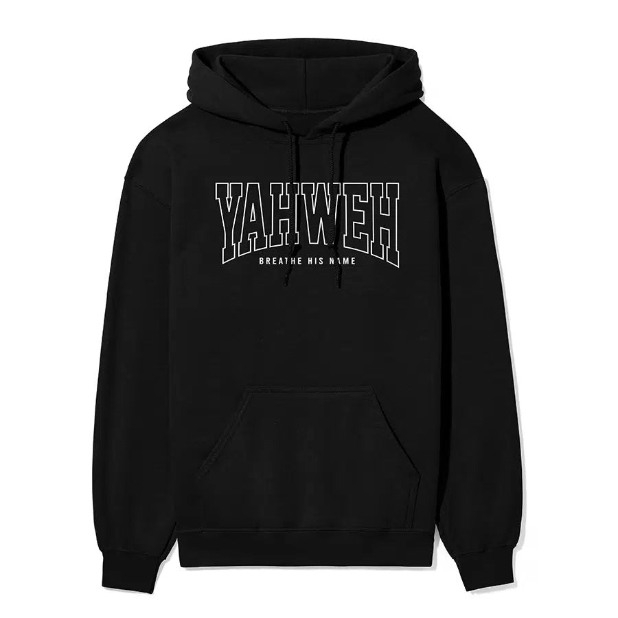 Yahweh Breathe His Name Unisex Hoodie in black color
