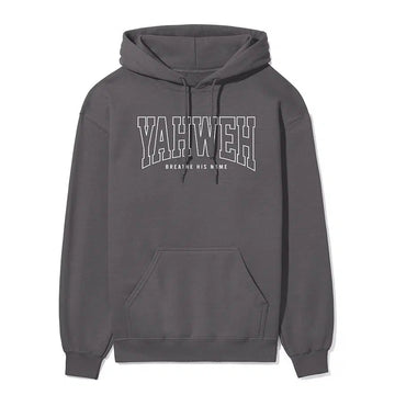 Yahweh Breathe His Name Unisex Hoodie in charcoal color