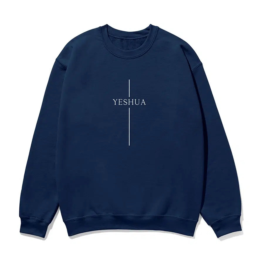 Yeshua Cross Unisex sweatshirt in navy color