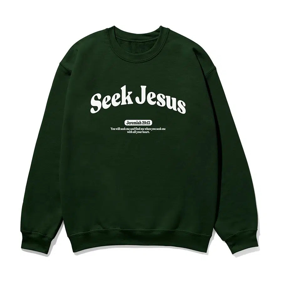 Seek Jesus Unisex Sweatshirt in black color