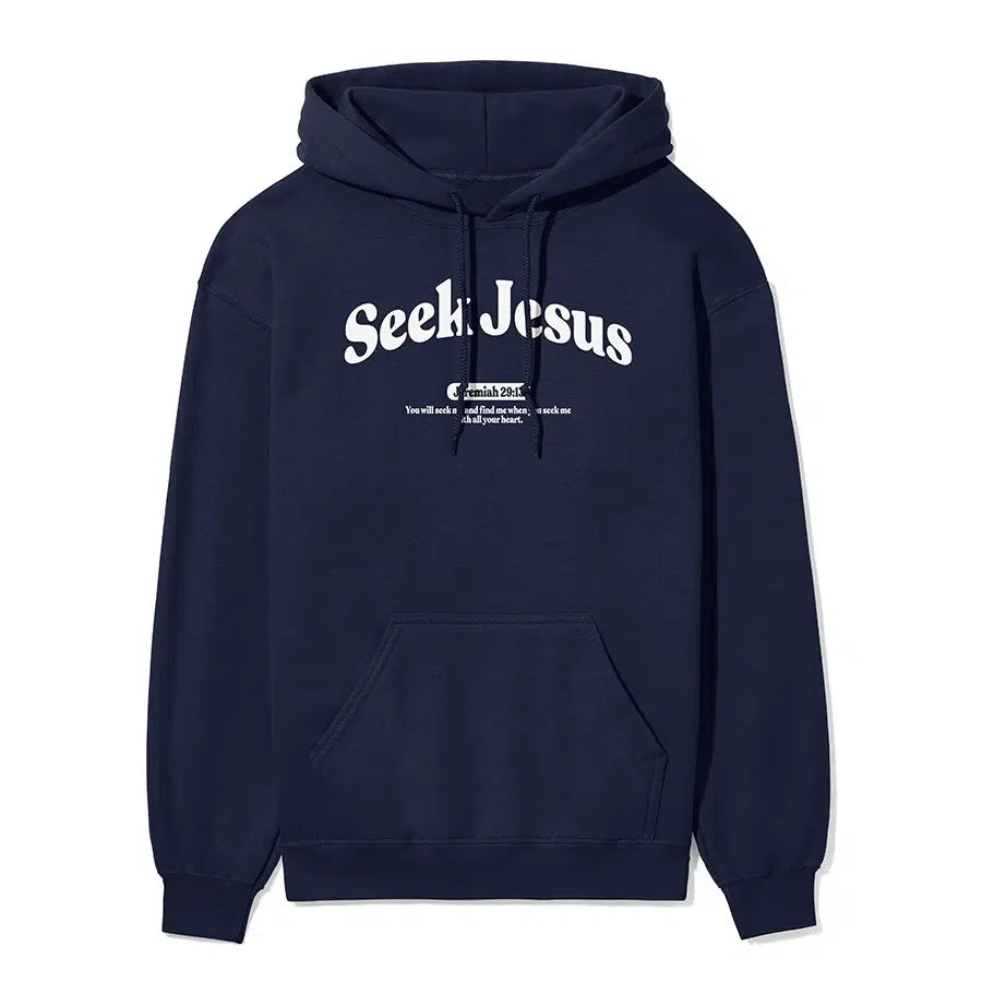 Seek Jesus Unisex Hoodie in navy color