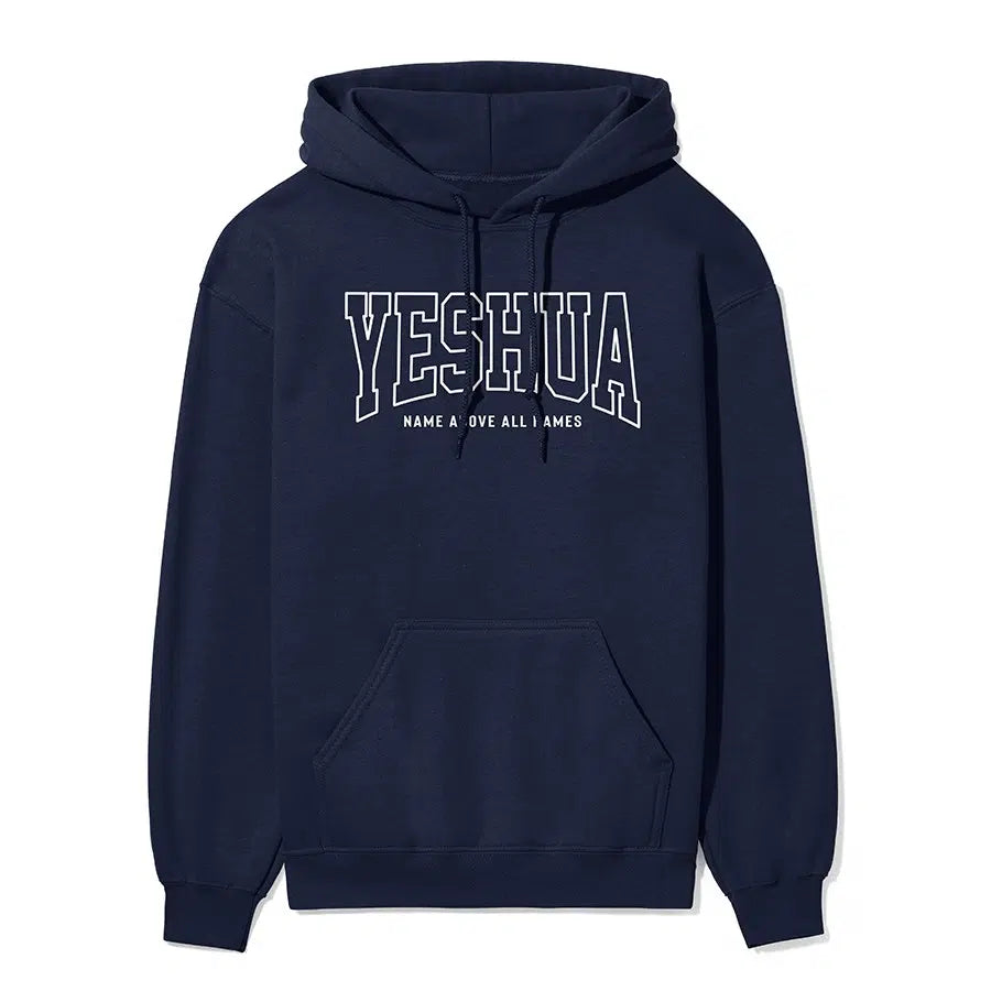Yeshua Name Above All Names Unisex Hoodie in navy color