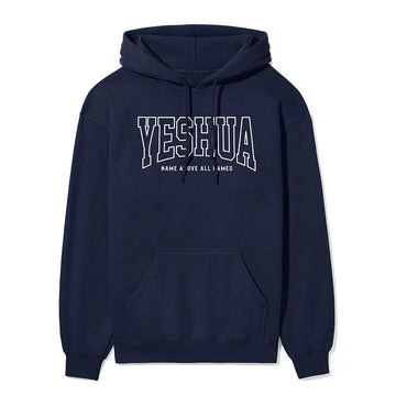 Yeshua Name Above All Names Unisex Hoodie in navy color