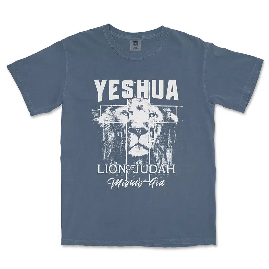 Yeshua Lion of Judah Unisex Tee in denim color