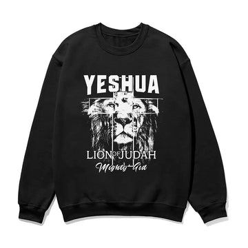 Yeshua Lion of Judah Unisex Sweatshirt in black color