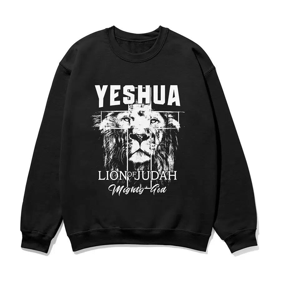 Yeshua Lion of Judah Unisex Sweatshirt in black color