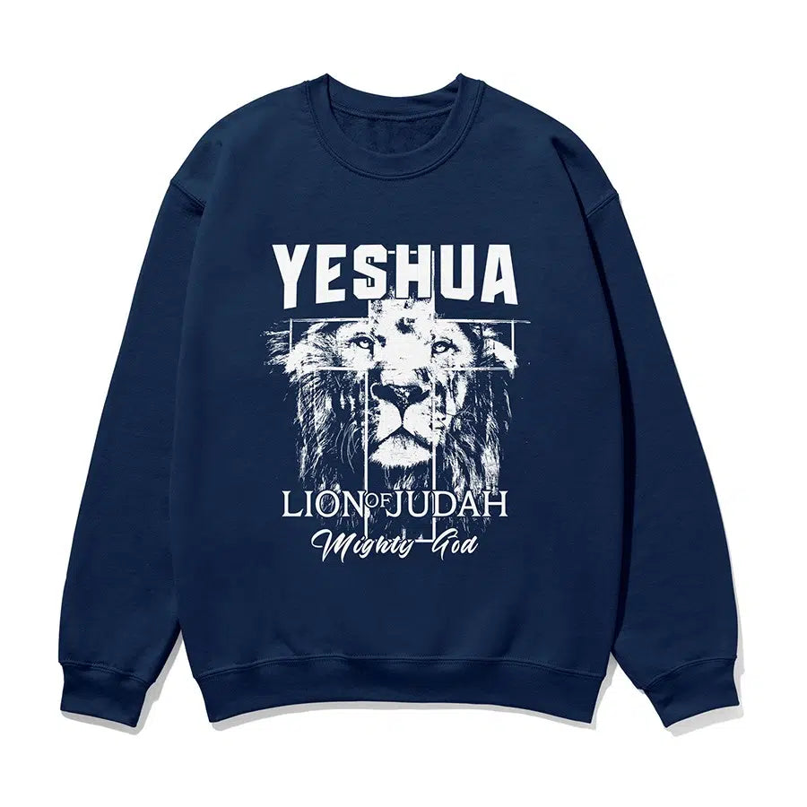 Yeshua Lion of Judah Unisex Sweatshirt in navy color