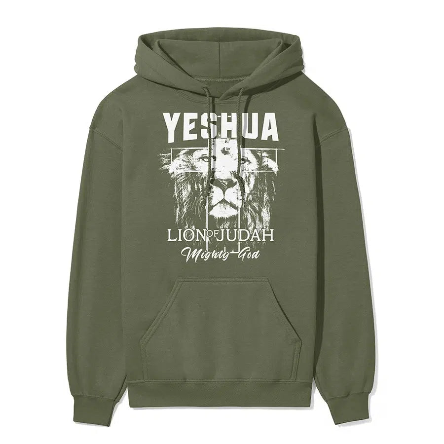 Yeshua Lion of Judah Unisex Hoodie in Military Green color