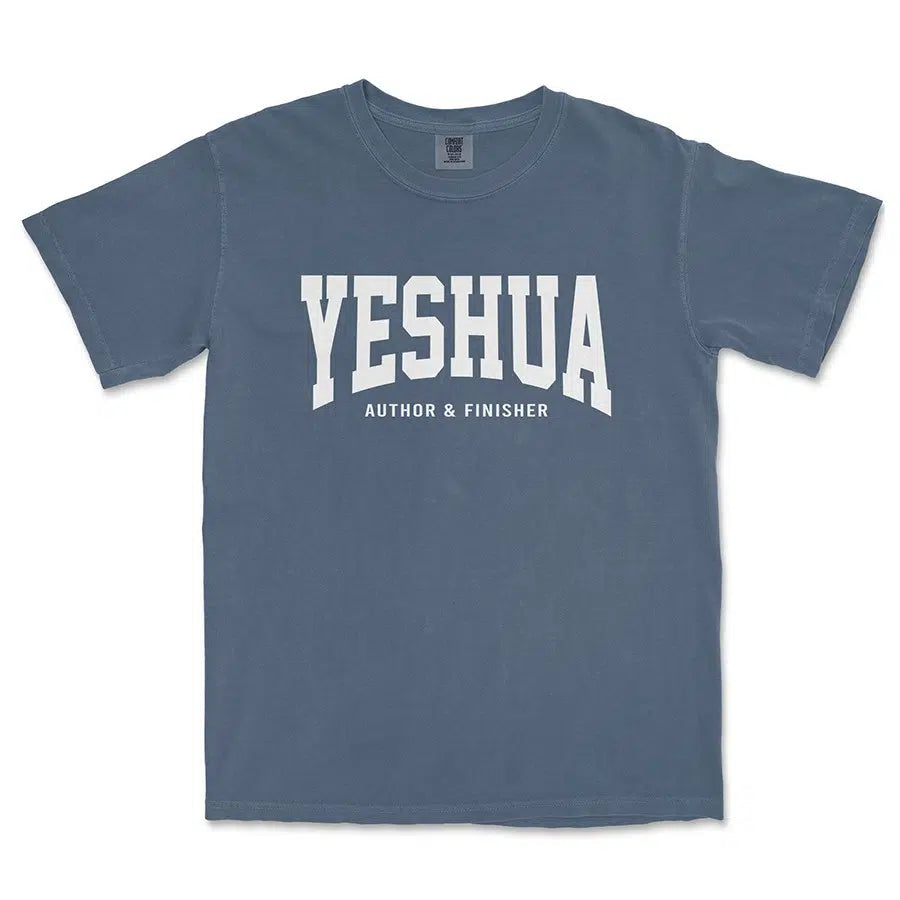 Yeshua Author & Finisher Unisex Tee in denim color