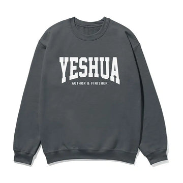Yeshua Author & Finisher Unisex Sweatshirt in charcoal color