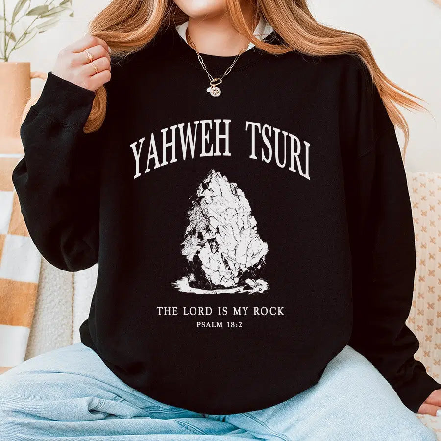 Yahweh Tsuri Unisex Sweatshirt in black color