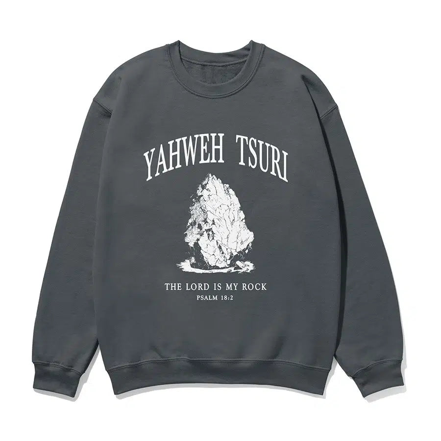 Yahweh Tsuri Unisex Sweatshirt in charcoal color