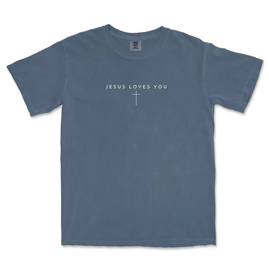 Jesus Loves You Cross Unisex Tee in black color