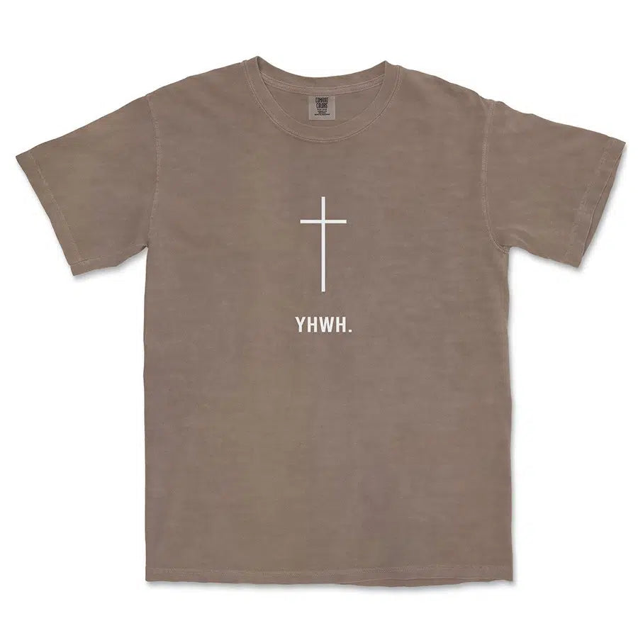 YHWH Cross Unisex Tee -in espresso color