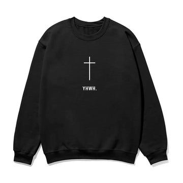 YHWH Cross Unisex Sweatshirt in black color