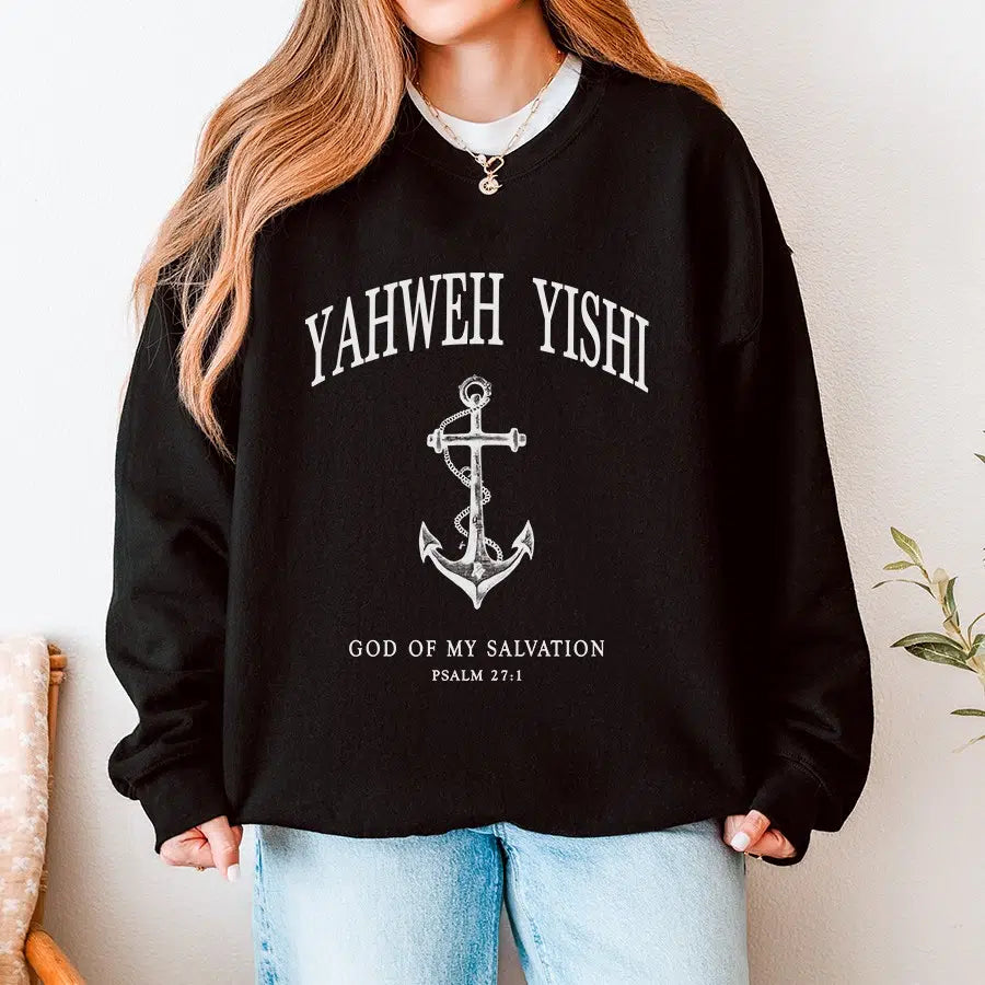 Yahweh Yishi Unisex Sweatshirt in black color
