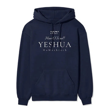 Jewish Yeshua Unisex Hoodie in navy color