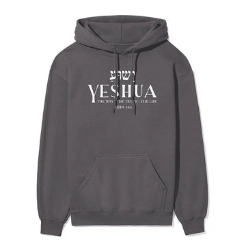 Yeshua The Way The Truth The Life Unisex Hoodie in charcoal color