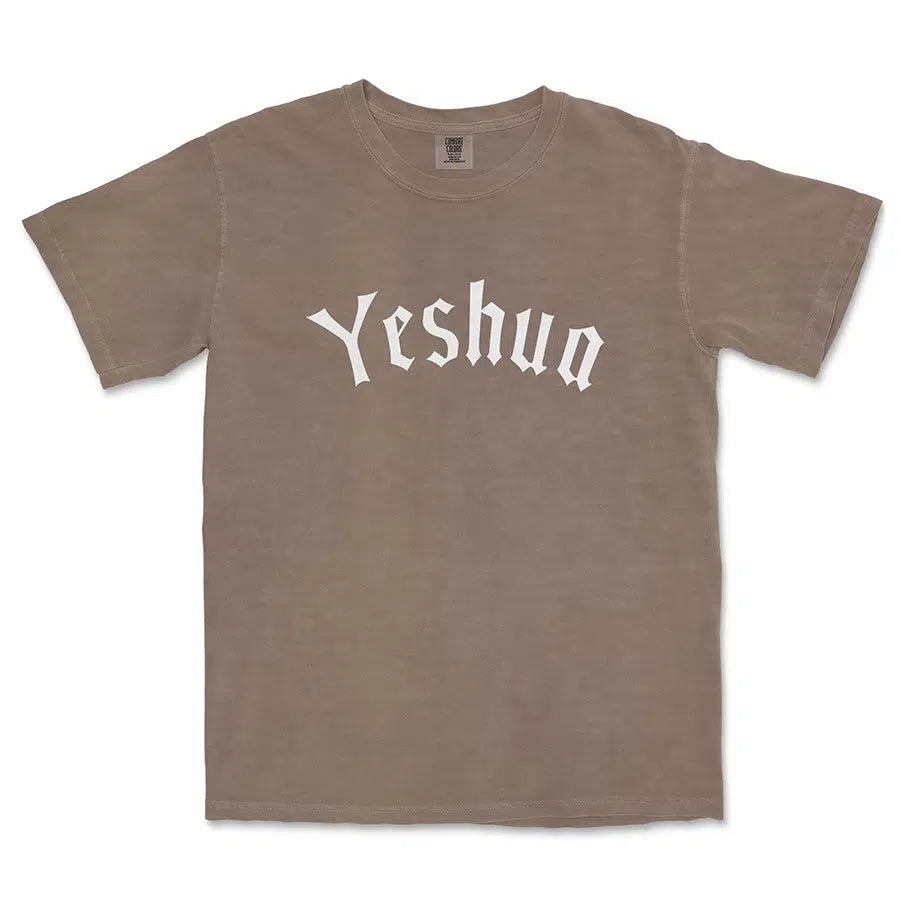 Yeshua Old English Unisex Tee in espresso color