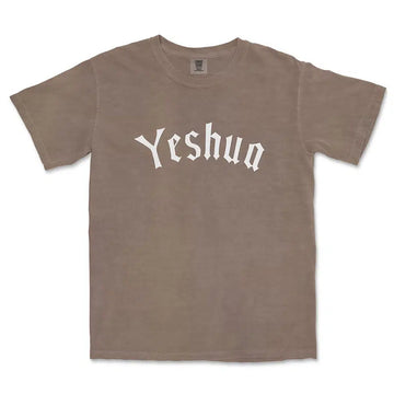 Yeshua Old English Unisex Tee in espresso color