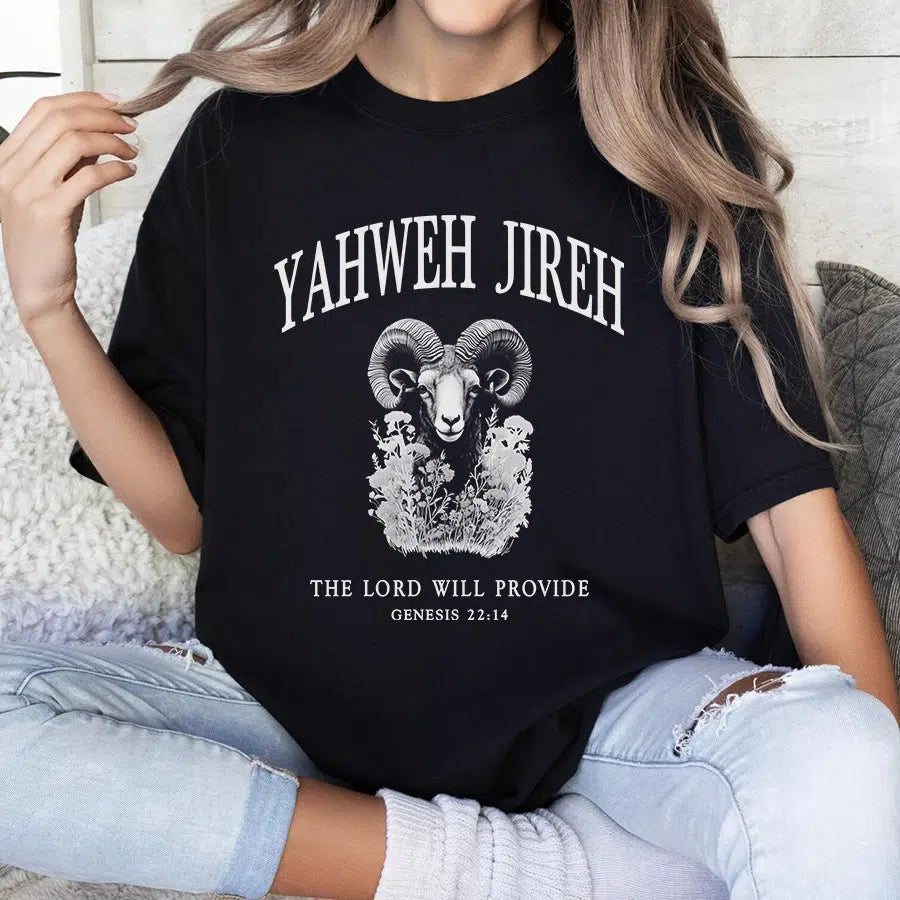 Yahweh Jireh Unisex Tee in black color