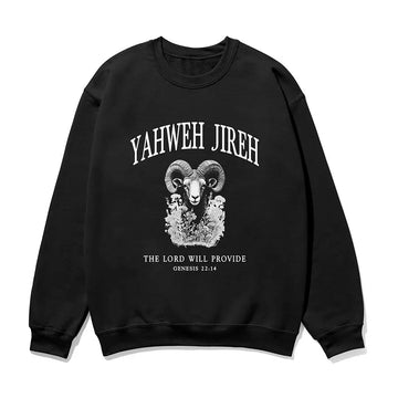 Yahweh Jireh Unisex Sweatshirt in black color