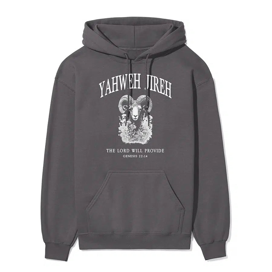 Yahweh Jireh Unisex Hoodie in charcoal color