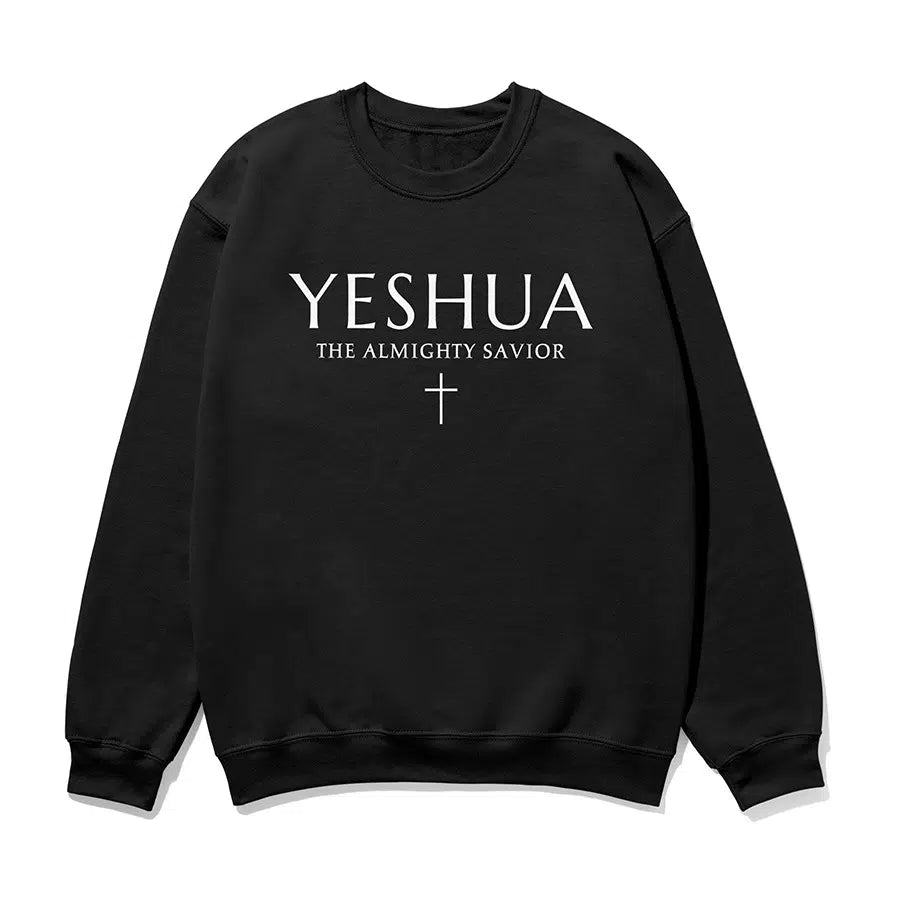Yeshua The Almighty Savior Unisex Sweatshirt in black color