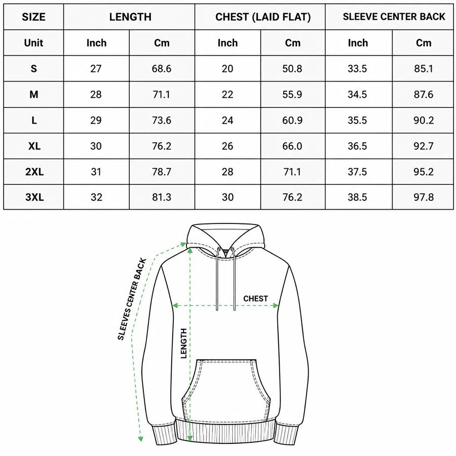Hoodie Size Chart