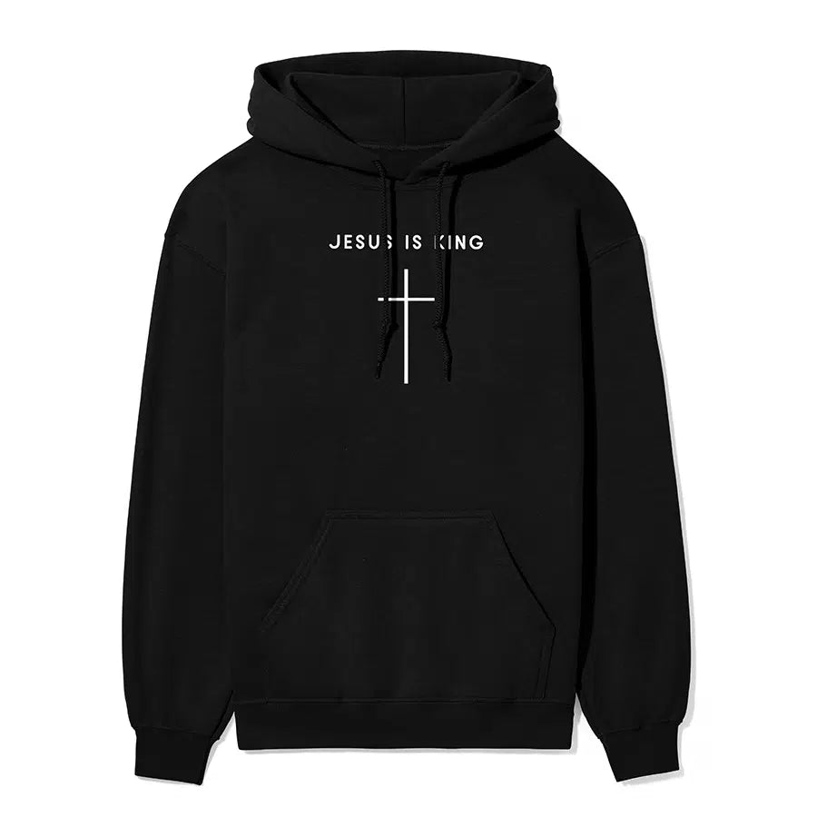 Jesus is King Cross Unisex Hoodie in black color