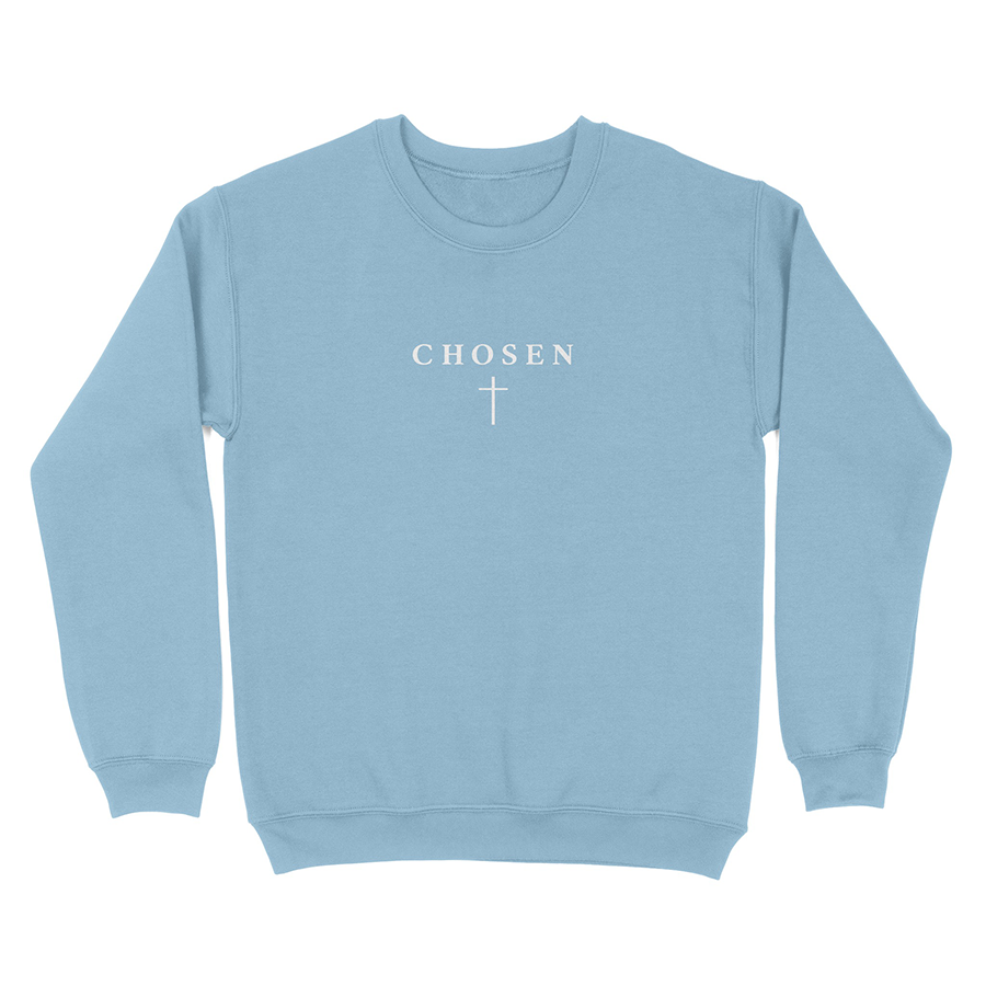 Chosen Christian sweatshirt in light blue