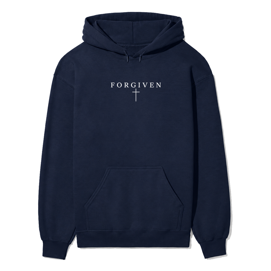 Forgiven Christian hoodie in navy