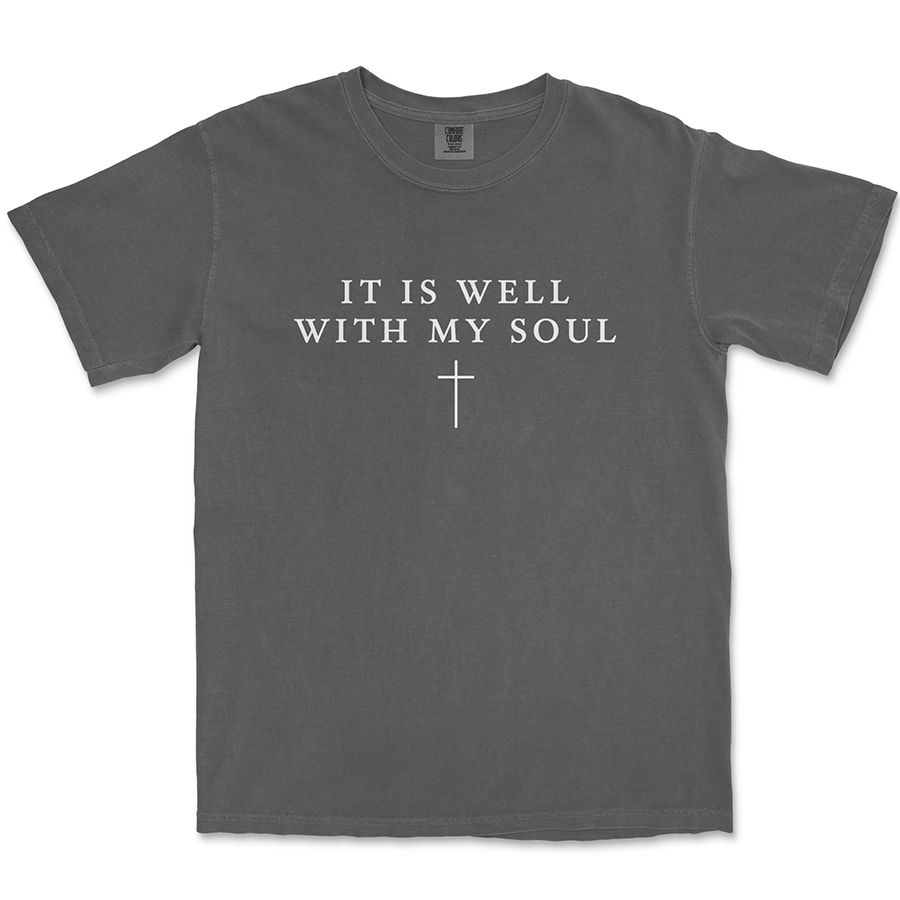 It Is Well With My Soul Christian T-shirt in Pepper