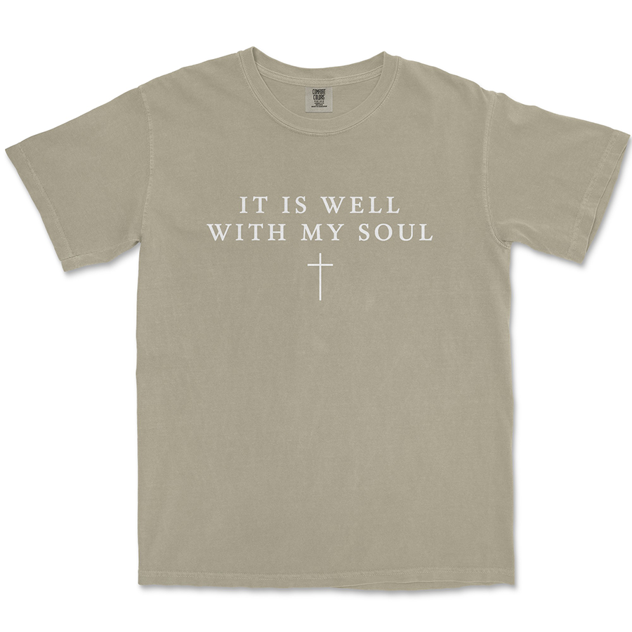 It Is Well With My Soul Christian T-shirt in Sandstone