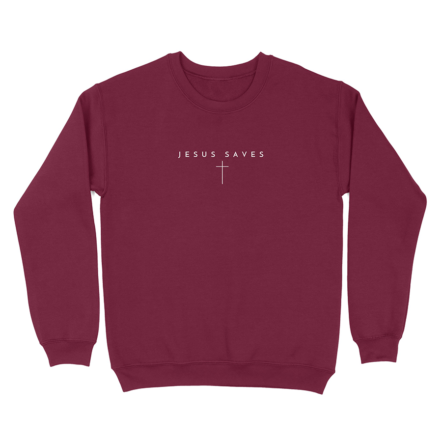 Jesus Saves Cross Unisex Christian Sweatshirt in black