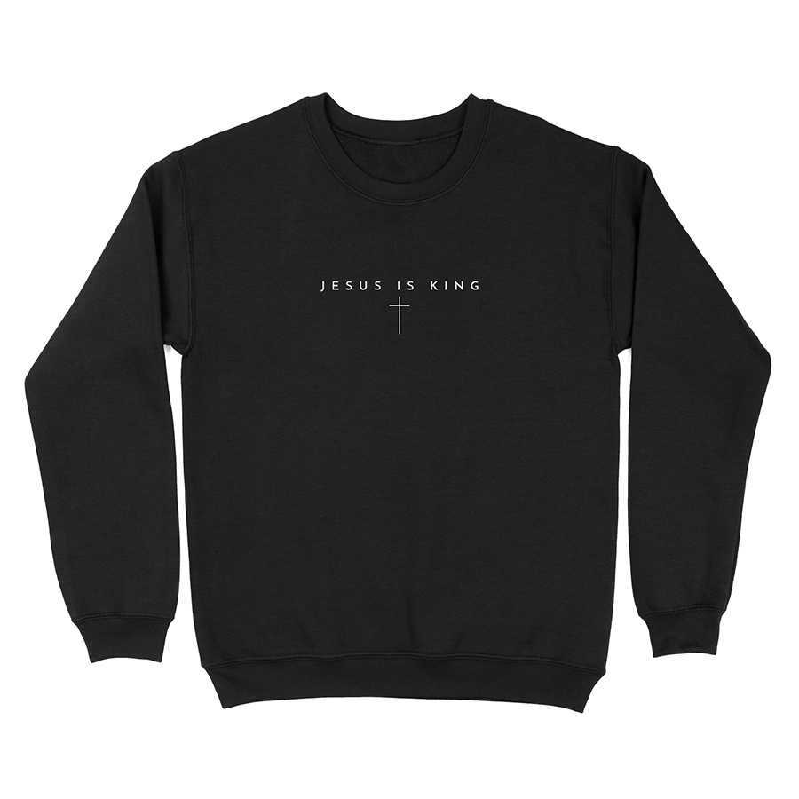 Jesus is King Cross Unisex Christian Sweatshirt in black