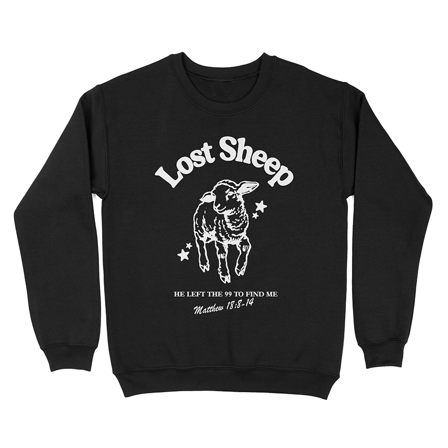 Lost Sheep Unisex Christian Sweatshirt in forest